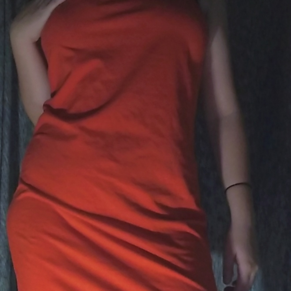 Orange t-shirt dress